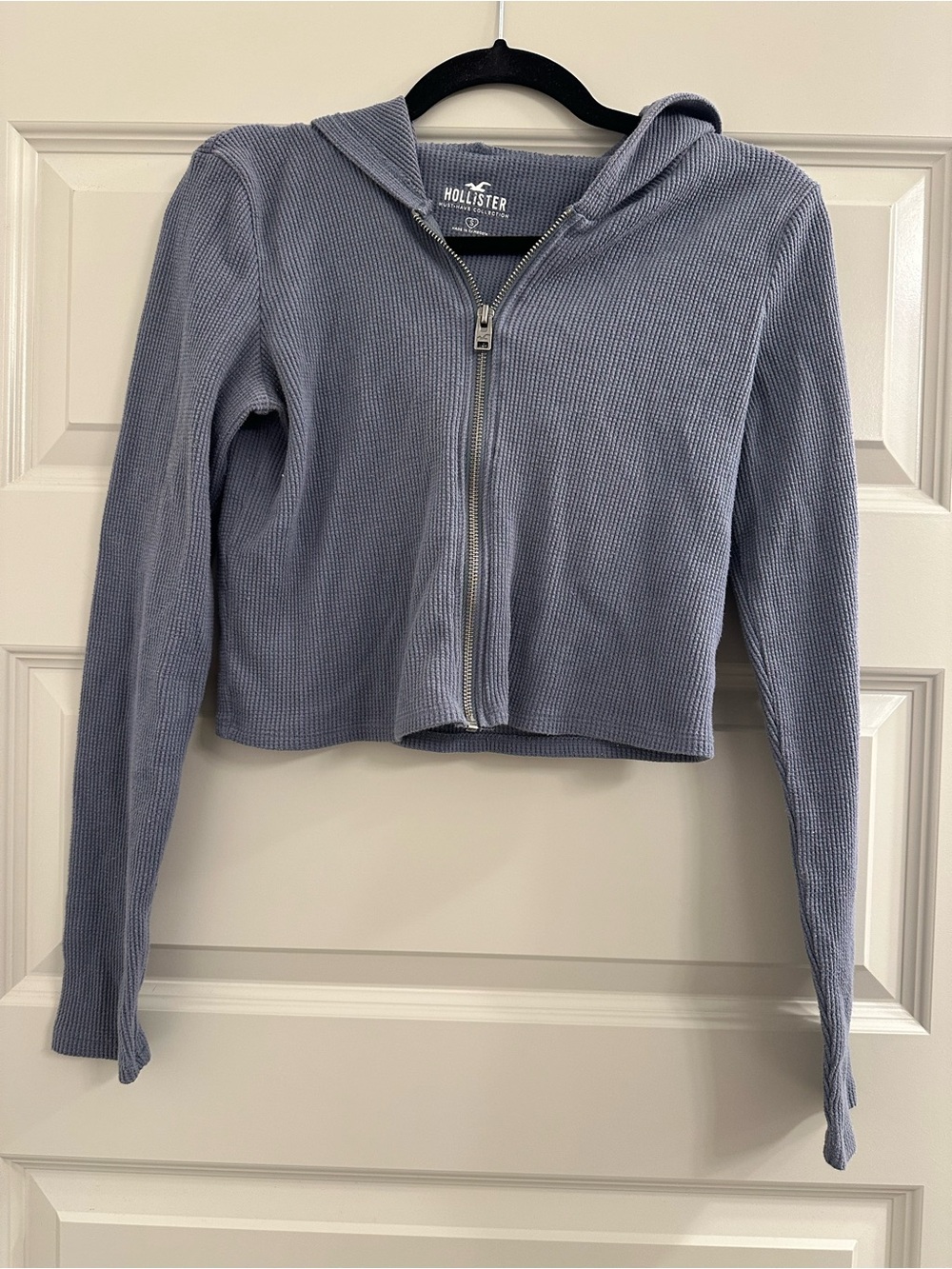 Hollister Cropped Waffle Knit Sweater